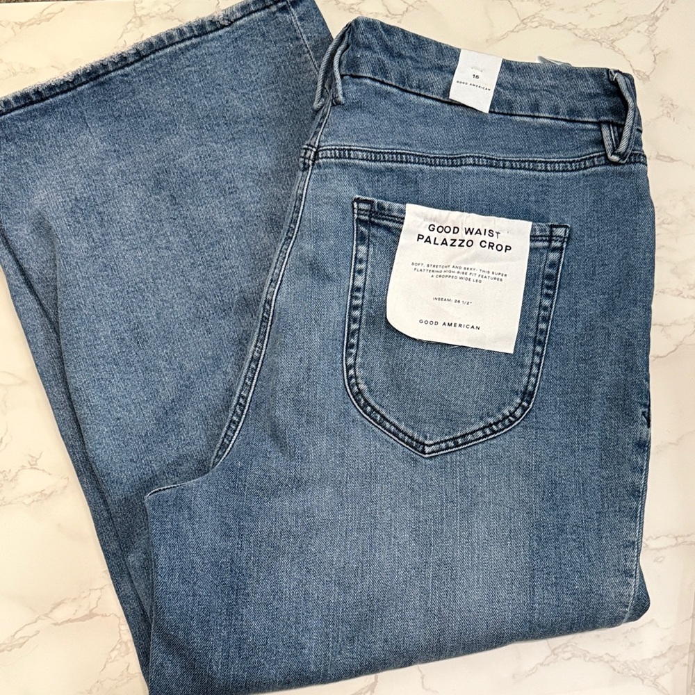 Good American Denim Palazzo Crop Jeans